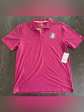 Colosseum Florida State Men’s Maroon Polo with Team Crest- Large